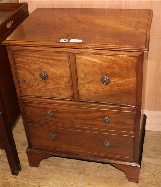 A Regency style mahogany commode, W.63cm D.43cm H.80cm